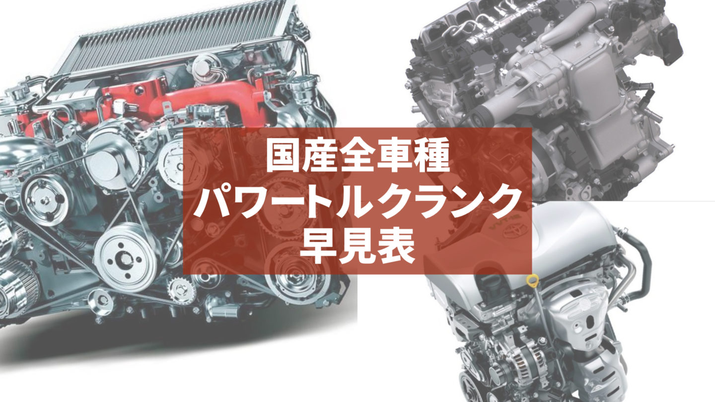 国産全車種 パワー トルク ランク早見表 S Gで速さをランク付けします くるすぺ